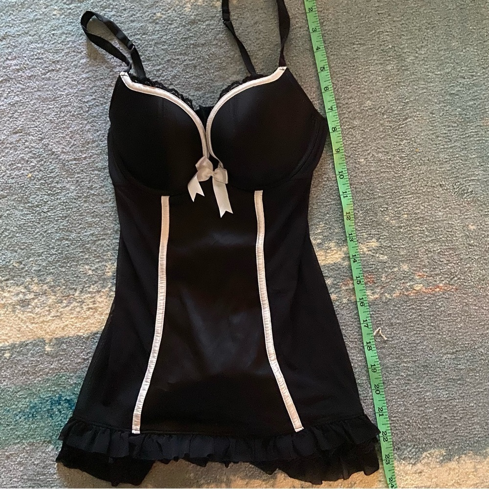 La SENZA Black and White Lace Trim Chemise - Picture 7 of 8